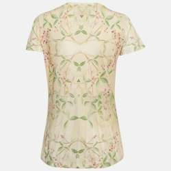 Class by Roberto Cavalli Beige Printed Jersey Beads Embellished T-Shirt M