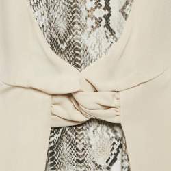 Class by Roberto Cavalli Beige Python Print Crepe Maxi Dress L