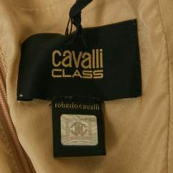 Class by Roberto Cavalli Beige Python Print Crepe Maxi Dress L