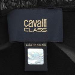 Class by Roberto Cavalli Black Diamond Pattern Chiffon Blouse M