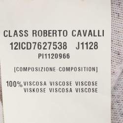Class by Roberto Cavalli Beige Animal Print Knit Draped Top M