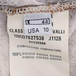 Class by Roberto Cavalli Beige Animal Print Knit Draped Top M