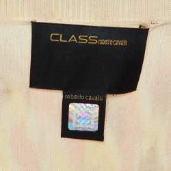 Class by Roberto Cavalli Coral Pink Printed Silk Knit Cardigan XL
