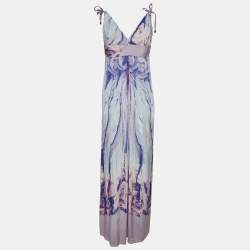Class by Roberto Cavalli Multicolor Stretch Viscose Blend Midi Dress M
