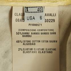 Class by Roberto Cavalli Yellow Snake Print Velvet Pleated Pencil Skirt S