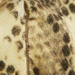 Class by Roberto Cavalli Yellow Snake Print Velvet Pleated Pencil Skirt S