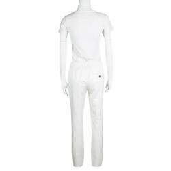 Class By Roberto Cavalli White Snake Scale Pattern Tailored Pants M