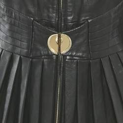 Pre Owned Class by Roberto Cavalli Black Leather Pleated Jacket M