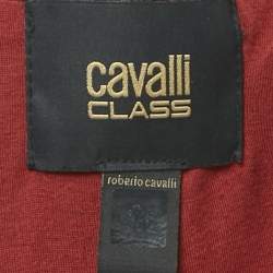 Pre Owned Class by Roberto Cavalli Black Leather Pleated Jacket M