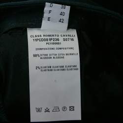 Pre Owned Class by Roberto Cavalli Navy Blue Cotton Straight Leg Pants M