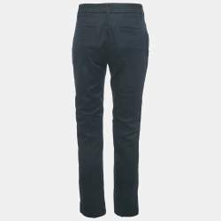 Pre Owned Class by Roberto Cavalli Navy Blue Cotton Straight Leg Pants M