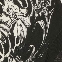 Pre Owned Class by Roberto Cavalli Black Printed Knit Silk Trim Cardigan S