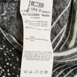 Pre Owned Class by Roberto Cavalli Black Printed Knit Silk Trim Cardigan S