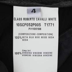 مملوكة مسبقًا Class by Roberto Cavalli Black Silk Wide Leg Trousers XXL