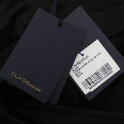 مملوكة مسبقًا Class by Roberto Cavalli Black Silk Wide Leg Trousers XXL