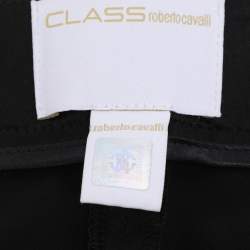 مملوكة مسبقًا Class by Roberto Cavalli Black Silk Wide Leg Trousers XXL