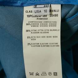 Pre Owned Class by Roberto Cavalli Multicolor Printed Silk Top & Taffeta Pant Set M