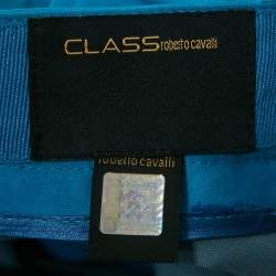 Pre Owned Class by Roberto Cavalli Multicolor Printed Silk Top & Taffeta Pant Set M