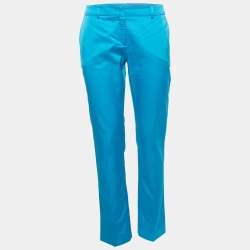 Pre Owned Class by Roberto Cavalli Multicolor Printed Silk Top & Taffeta Pant Set M