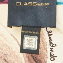 Pre Owned Class by Roberto Cavalli Multicolor Printed Silk Top & Taffeta Pant Set M