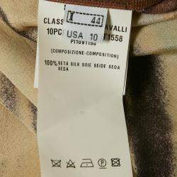 Pre Owned Class by Roberto Cavalli Multicolor Printed Silk Top & Taffeta Pant Set M