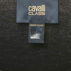 مملوكة مسبقًا Class by Roberto Cavalli Black Printed Jersey Long Sleeve Top S