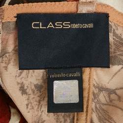 Pre Owned Class by Roberto Cavalli Multicolor Silk Bustier Midi Dress M