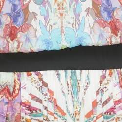 Pre Owned Class by Roberto Cavalli Multicolor Floral Print Crepe Maxi Dress M   
