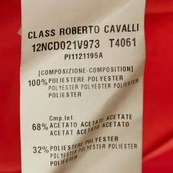 Pre Owned Class by Roberto Cavalli Red Satin Fridge Detail Tunic Mini Dress M