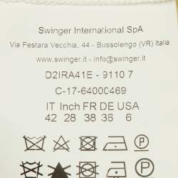 مملوكة مسبقًا Class by Roberto Cavalli White Crepe & Floral Lace Peplum Maxi Dress M