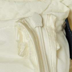 مملوكة مسبقًا Class by Roberto Cavalli White Crepe & Floral Lace Peplum Maxi Dress M