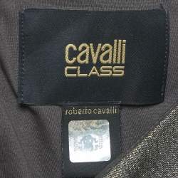Pre Owned Class by Roberto Cavalli Grey Lurex Knit Mini Dress S