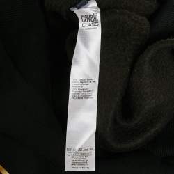 Pre Owned Class by Roberto Cavalli Black Leopard Print Cotton Hoodie XS