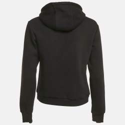 Pre Owned Class by Roberto Cavalli Black Leopard Print Cotton Hoodie XS