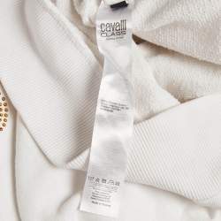 Pre Owned Class by Roberto Cavalli White Logo Studded Cotton Hoodie M