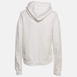 Pre Owned Class by Roberto Cavalli White Logo Studded Cotton Hoodie M
