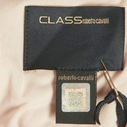 مملوكة مسبقًا Class by Roberto Cavalli Pink/Black Jersey Leopard Mesh Detail Midi Dress L