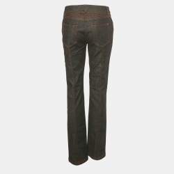 Pre Owned Class by Roberto Cavalli Grey Denim Serpente Detail Jeans L/Waist 33"