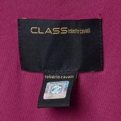 Pre Owned Class by Roberto Cavalli Magenta Pink Jersey peplum Hem Top M