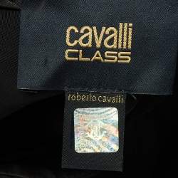 Pre Owned Class by Roberto Cavalli Black Crepe Draped Sleeveless Top L