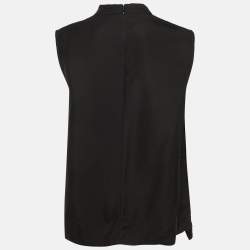Pre Owned Class by Roberto Cavalli Black Crepe Draped Sleeveless Top L