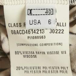 Pre Owned Class by Roberto Cavalli Brown Snakeskin Print Jersey Pleated Maxi Dress S