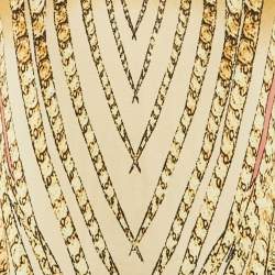 Pre Owned Class by Roberto Cavalli Beige/Pink Printed Knee Length Dress M