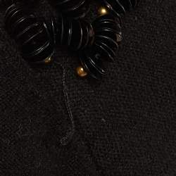 Pre Owned Class by Roberto Cavalli Black Wool Blend Embellished Detail Top L