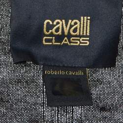 Pre Owned Class by Roberto Cavalli Black Wool Blend Embellished Detail Top L