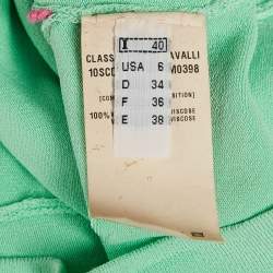 Pre Owned Class by Roberto Cavalli Green Ribbed Tank Top S