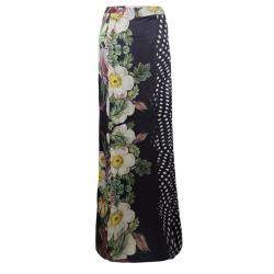 Class by Roberto Cavalli Floral and Polka Dot Print Maxi Skirt XS