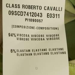 Pre Owned فساتين ميني بنقشة زهور خضراء من كلاس باي روبيرتو كافالي مقاس كبير