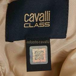 Pre Owned Class by Roberto Cavalli Beige Snake Skin Print Crepe Layered Maxi Dress L