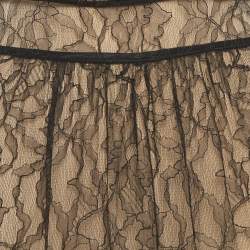 مملوكة مسبقًا فستان كلاس باي روبرتو كافالي دانتيل شف اف أسود/بيج بدون أكتاف مقاس متوسط